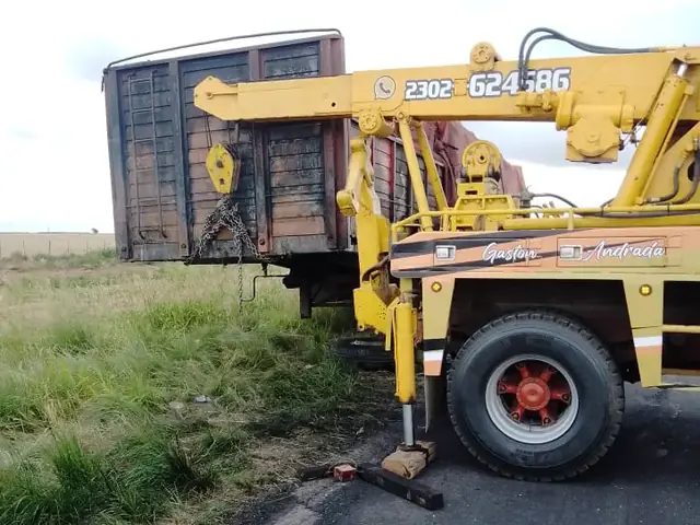 Carga especial de equipo rural con grúa pesada