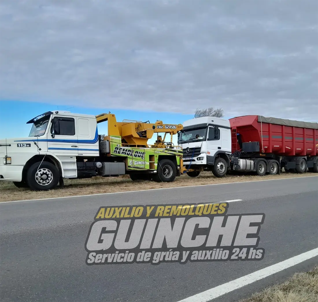 Guinche pesado preparado para asistir transporte de carga en Realicó